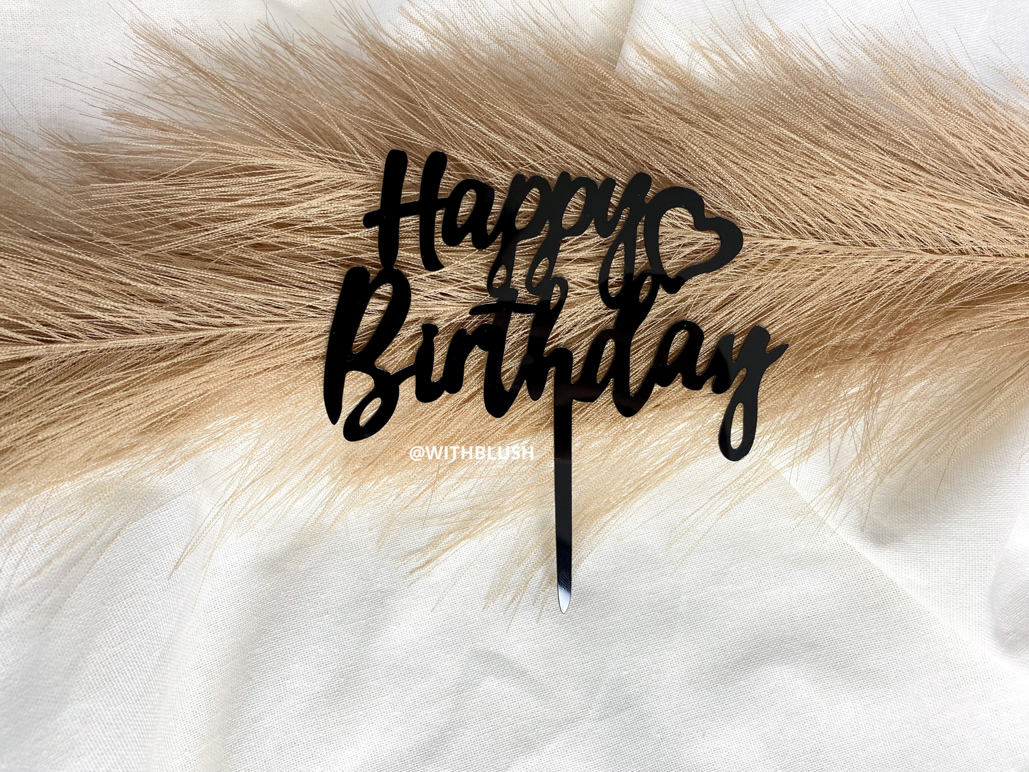 Perfectly Imperfect - Taarttopper Zwart | Happy Birthday + Hartje