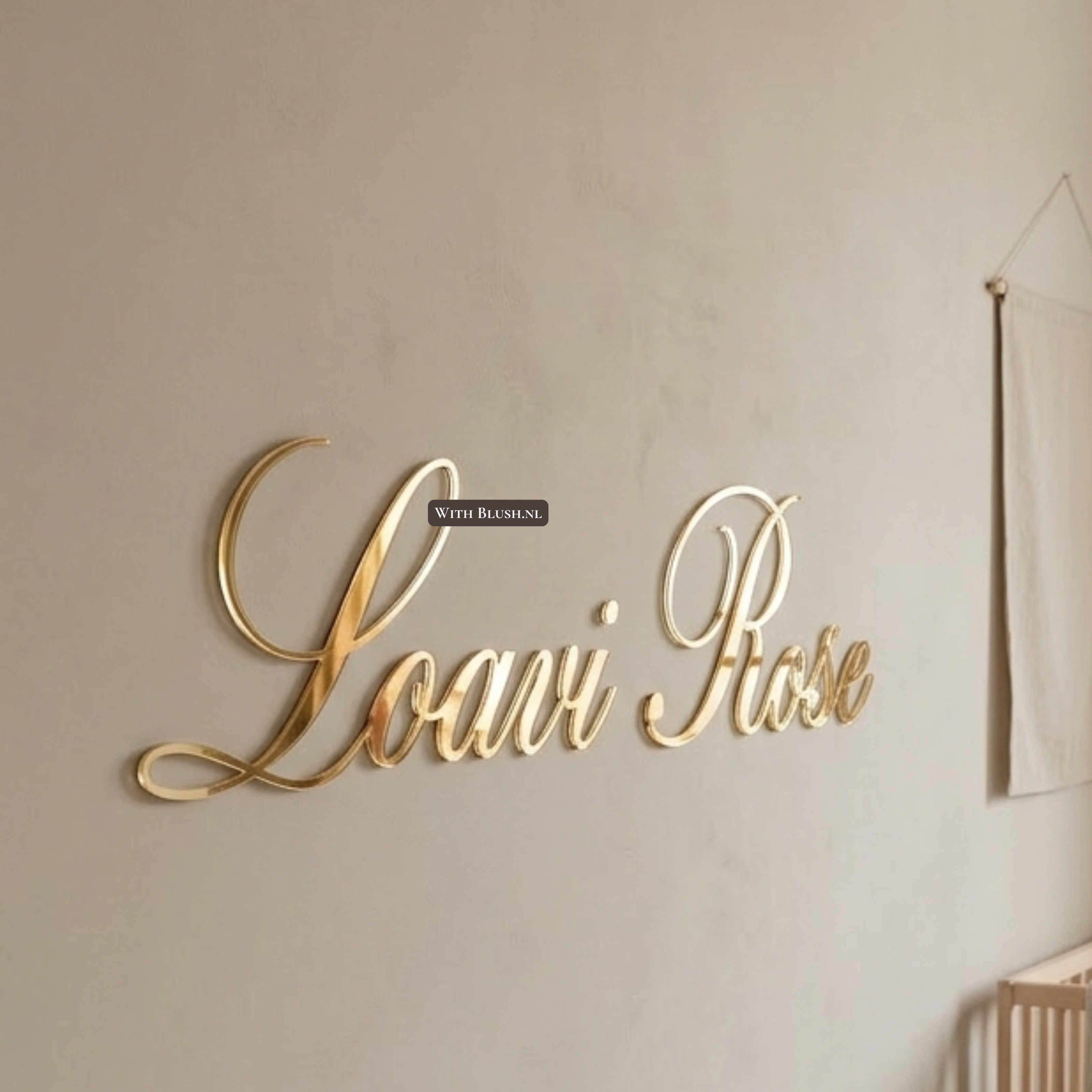 Acryl plexiglas naam van spiegelgoud