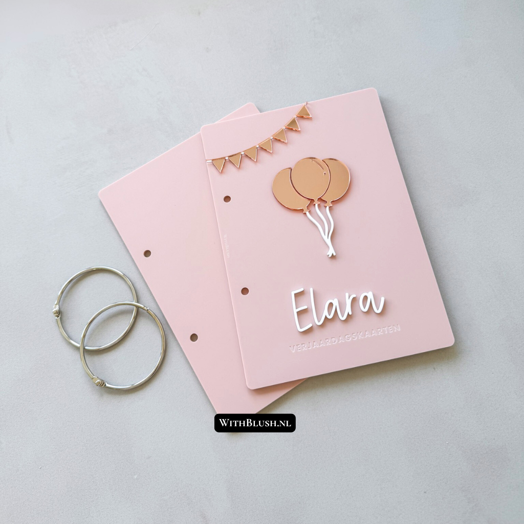 Set bewaarmap bestaande uit voorplaat, achterplaat en metalen ringen