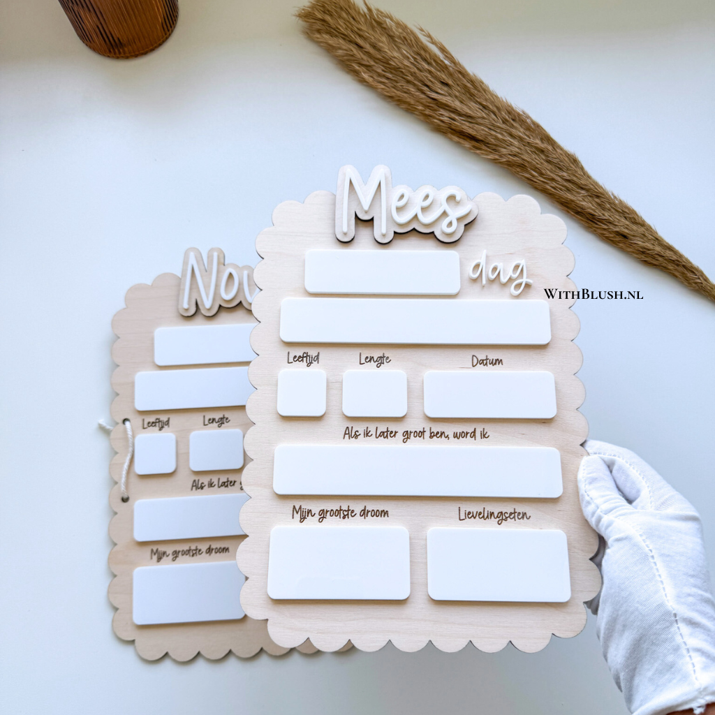 Bord Wavy | Mijn Eerste & Laatste Dag