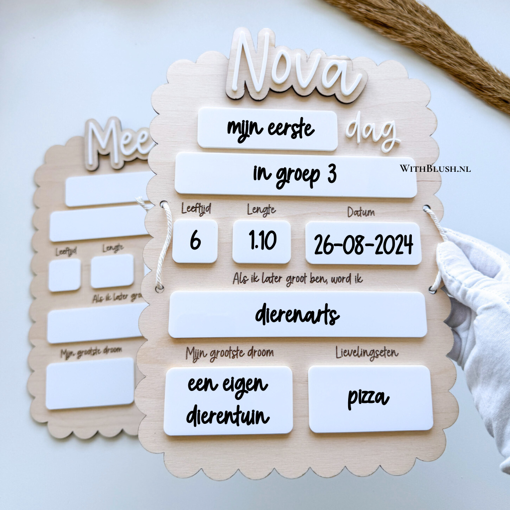 Bord Wavy | Mijn Eerste & Laatste Dag