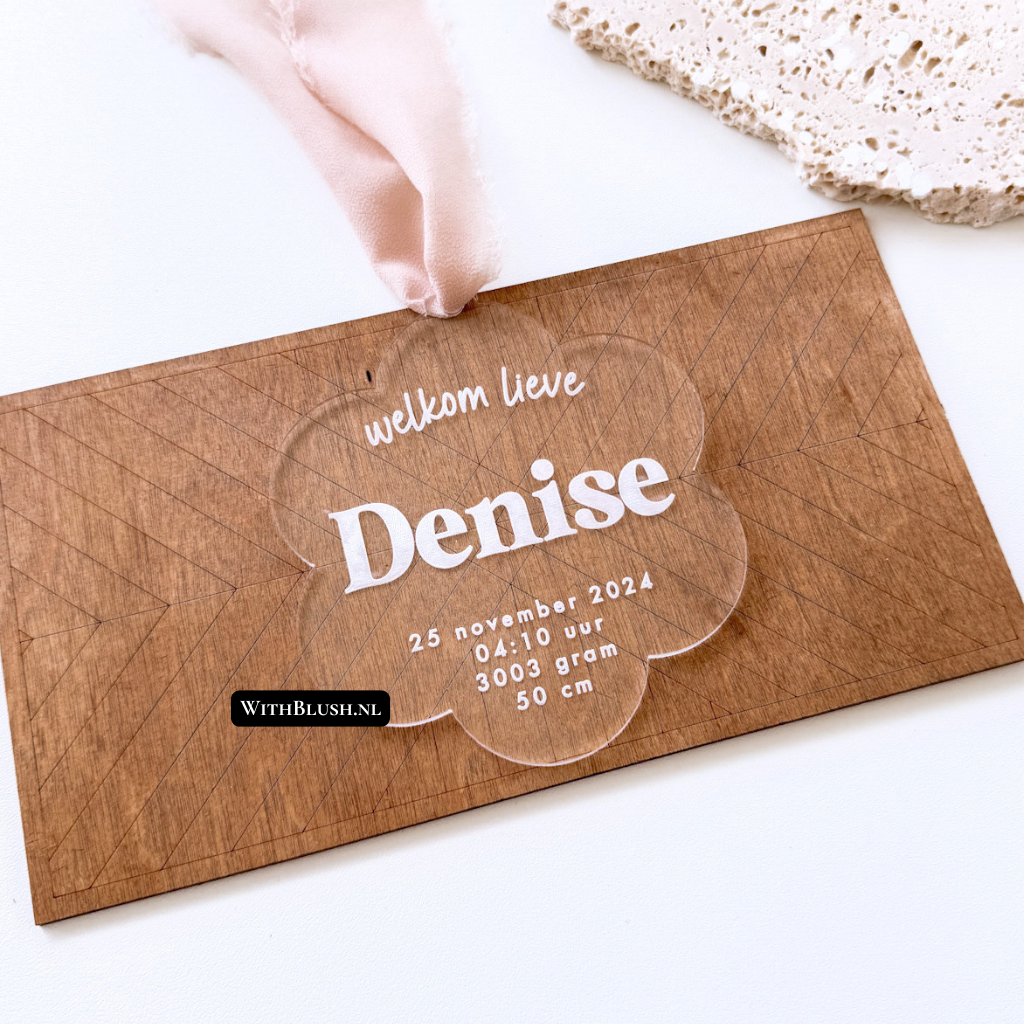 geboorte kerstbal met naam en geboortegegevens