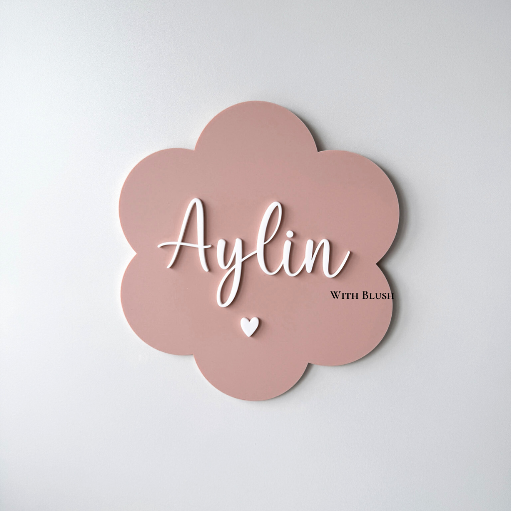 madelief naambordje van gekleurd acrylaat