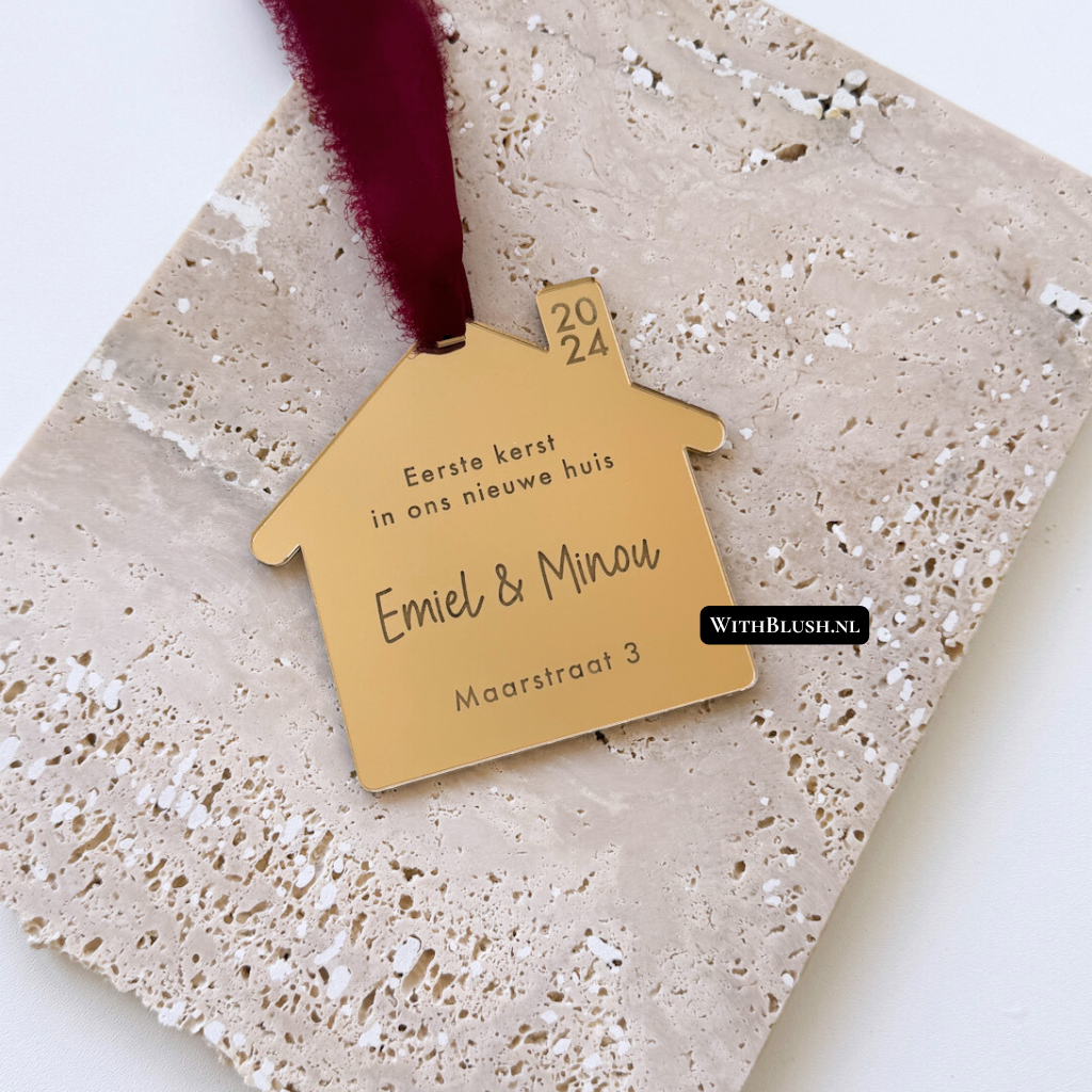 Huis Kerstbal Met Naam & Adres | First Christmas In Our New Home / Eerste Kerst In Ons Nieuwe Huis