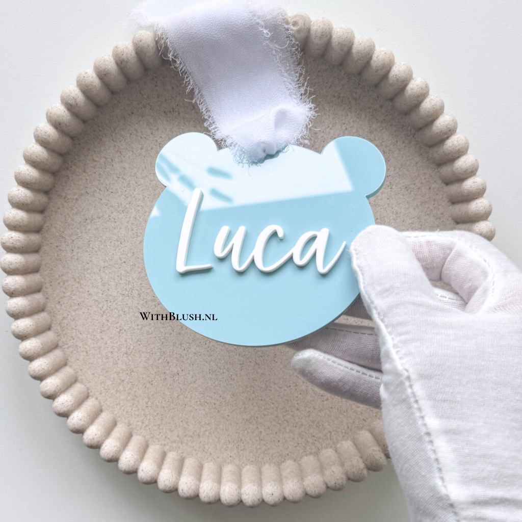 teddybeer kerstbal met naam