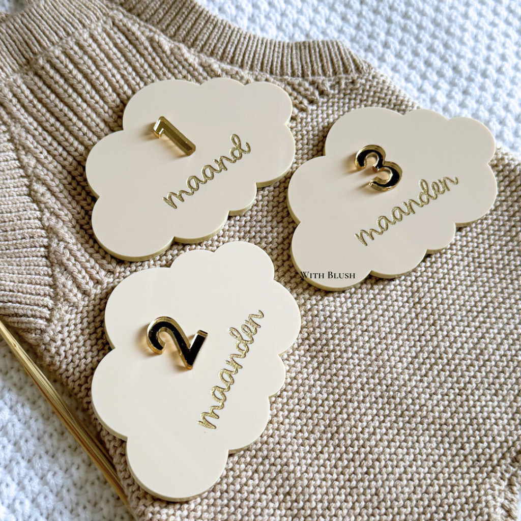 baby mijlpaalkaarten, eerste 12 maanden,