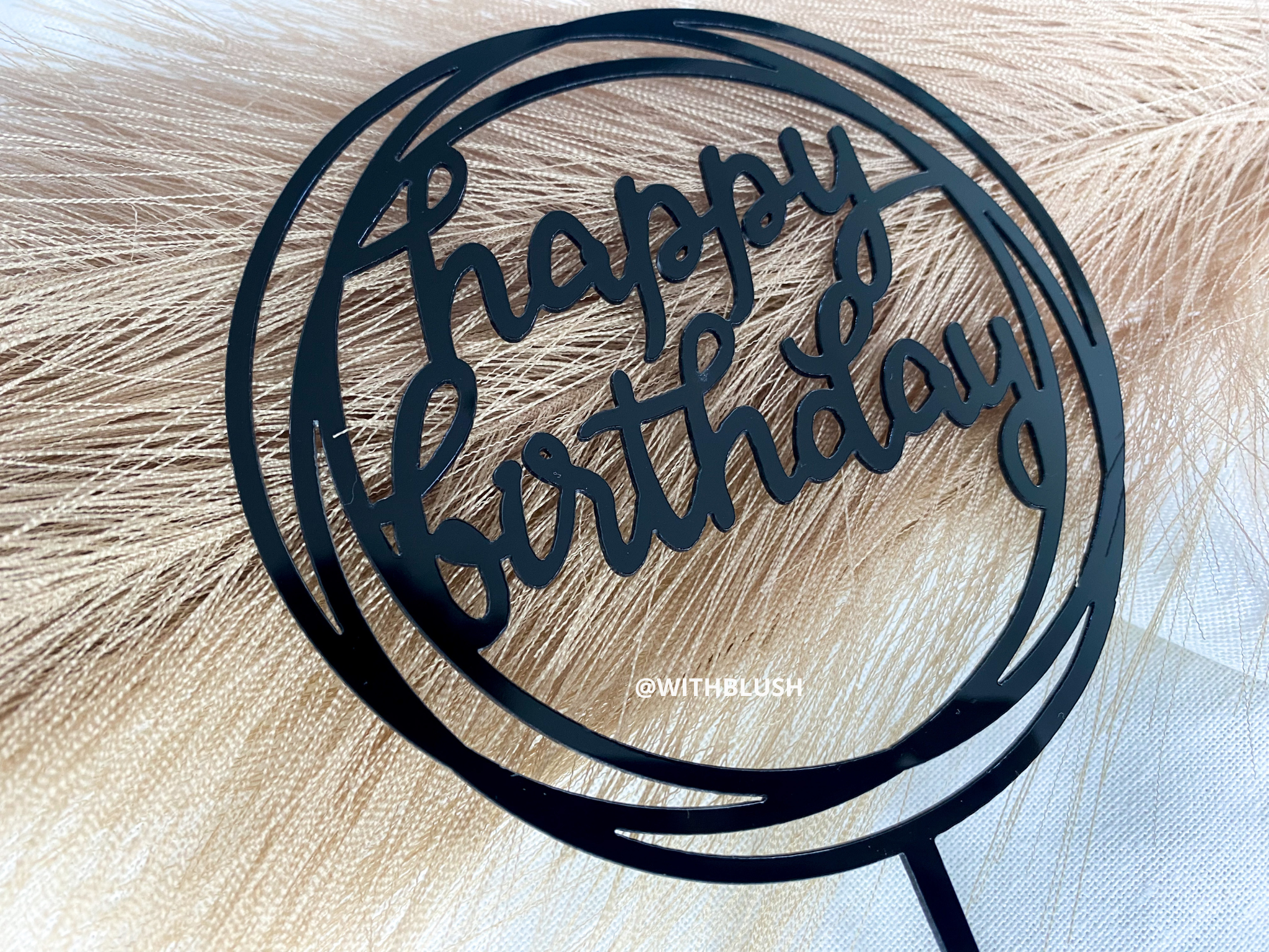 Perfectly Imperfect - Taarttopper Zwart | Happy Birthday Rond