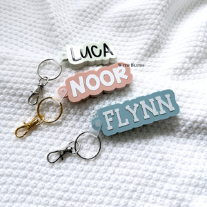 Gepersonaliseerde 3D sleutelhanger met naam in plexiglas