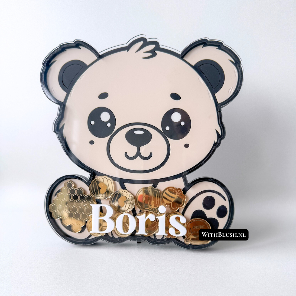 teddybeer beloningspot met fiches
