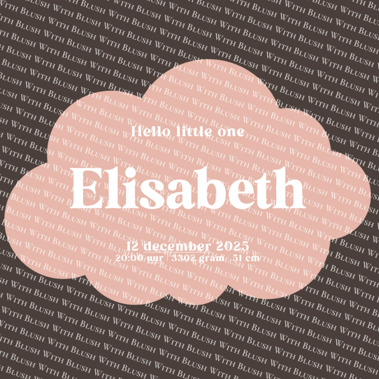 Geboortebord Wolkje | Met Naam & Geboortegegevens