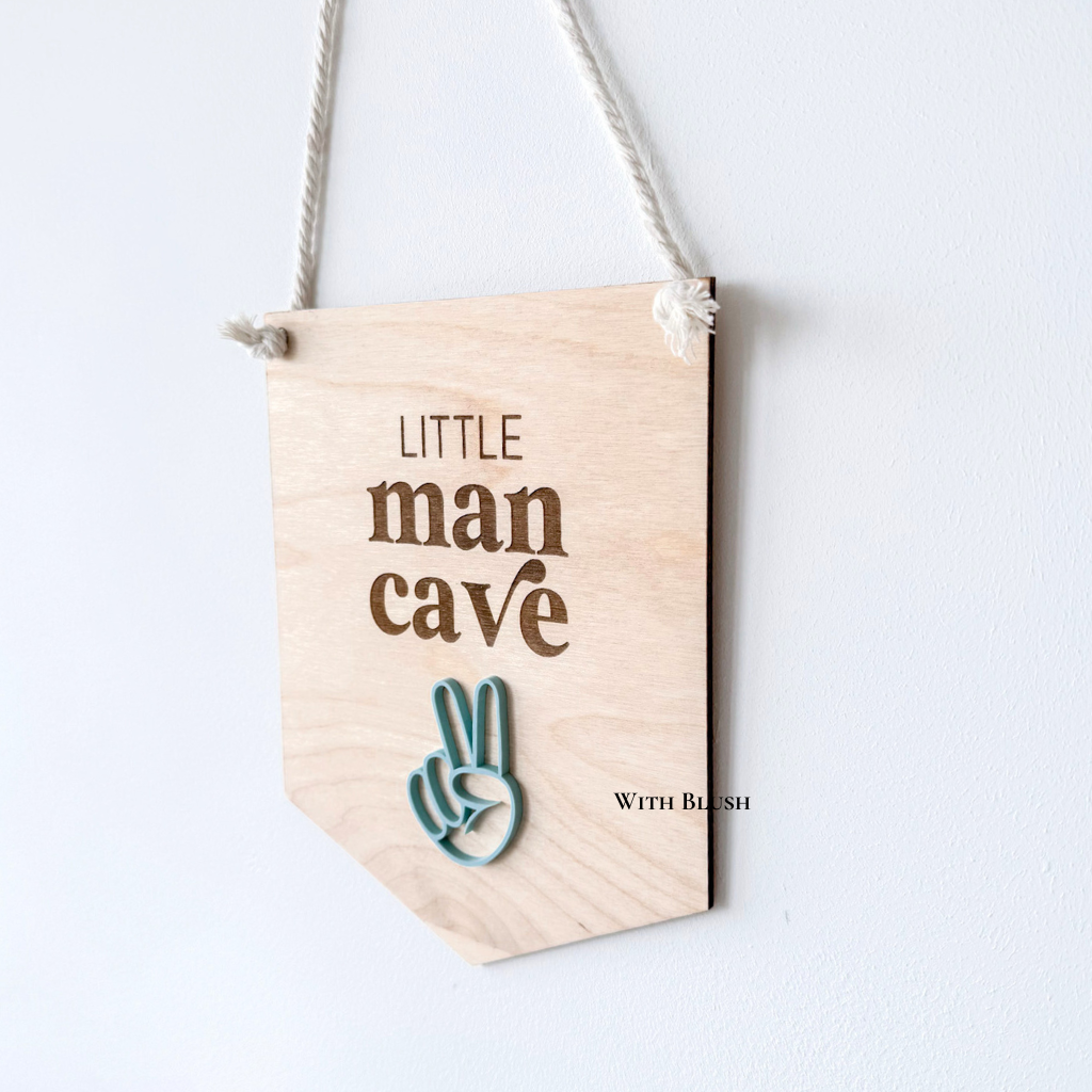 Uniek Little Man Cave wandbord, perfect als muurdecoratie voor een peuterkamer, speelruimte of als cadeau voor een jonge