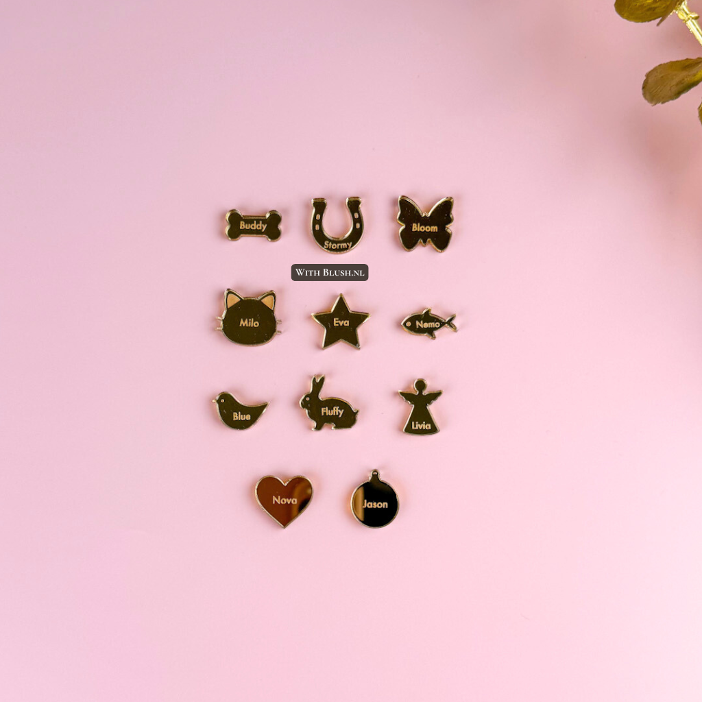 gepersonaliseerde mini ornamenten van spiegelgoud plexiglas voor in de kerstboom ornament