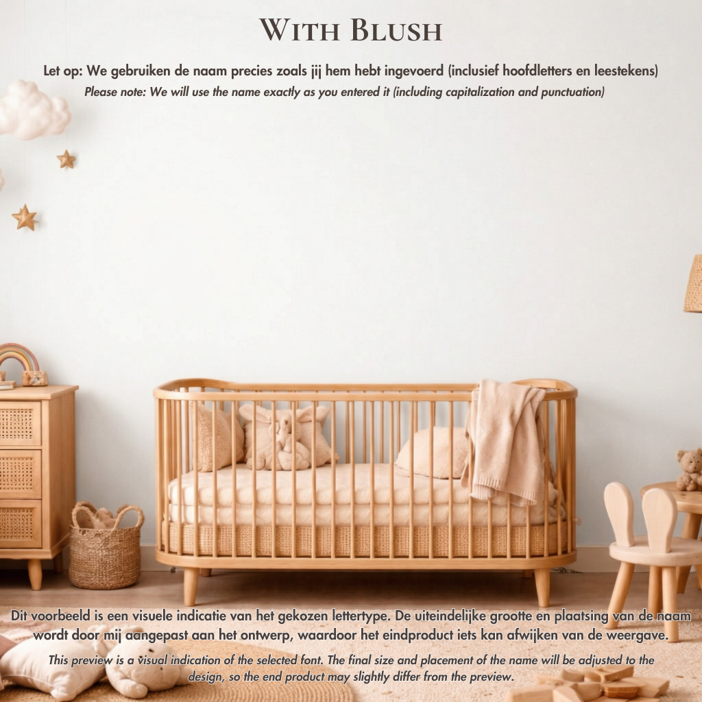 Handgeschreven Naamletters van Hout of Plexiglas | Muurdecoratie