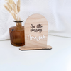 Gepersonaliseerd houten bord met gravure "Our Little Blessing" en naam van een kindje