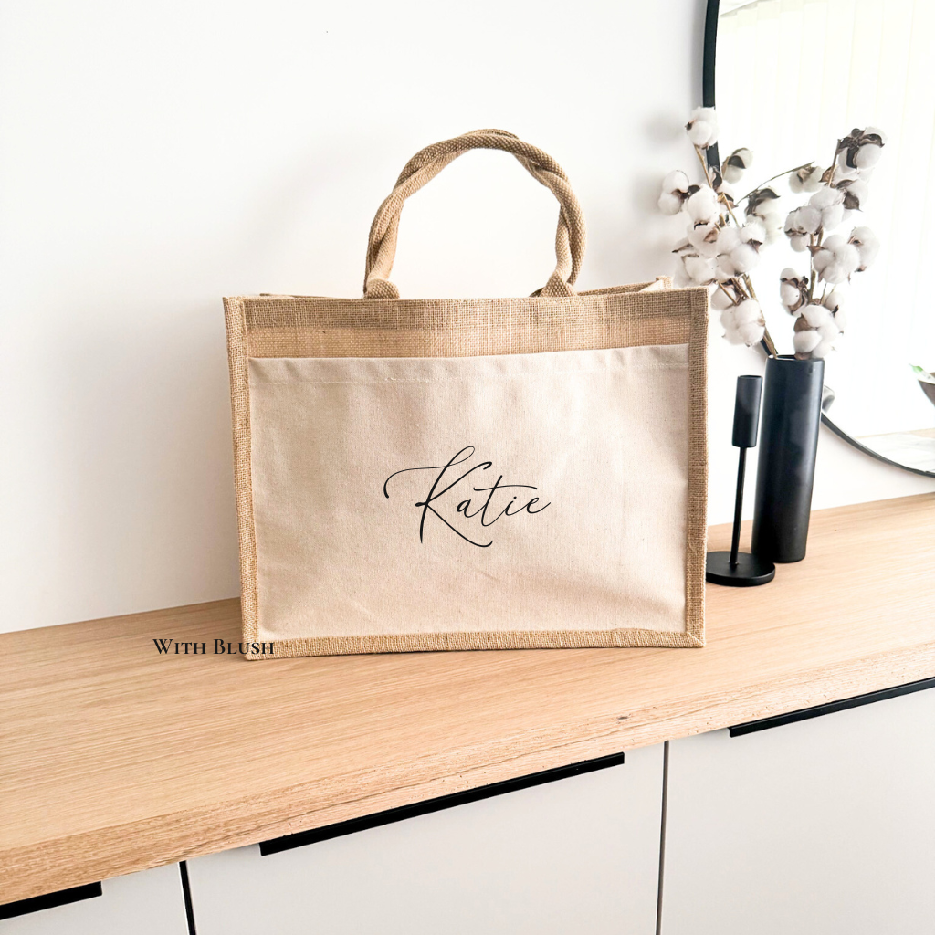 Luxe Jute Tas | Met Naam