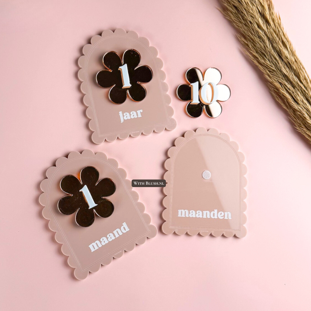 Mijlpaalkaarten Vintage | Set met Verwisselbare Cijfers