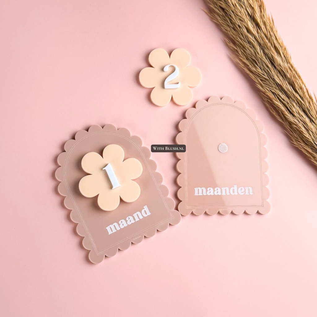 Mijlpaalkaarten Vintage | Set met Verwisselbare Cijfers