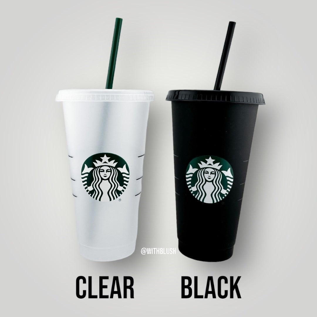 starbucks cold cup clear black